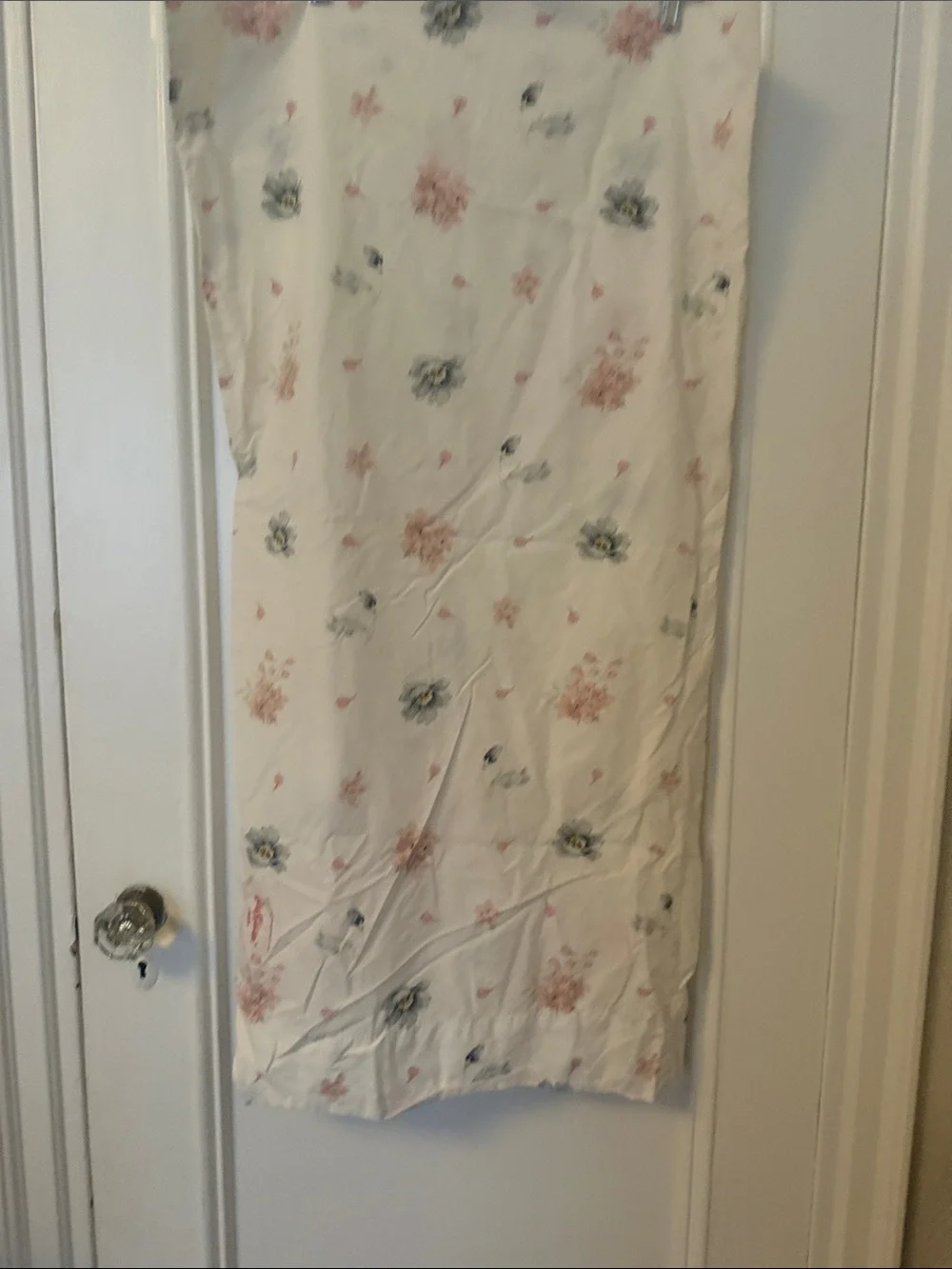 Cath Kidston White Floral Bedding Sheet with Pink and Gray Blooms